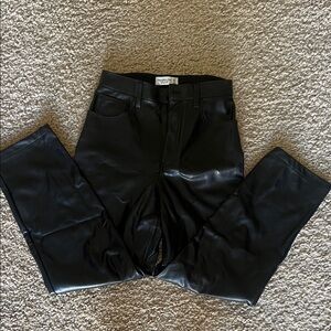 Abercrombie & Fitch Black High-Rise faux leather Pants